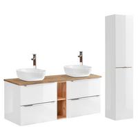 BADMÖBEL 140.4cm April 2er-Set Weiß - Weiß, Holzwerkstoff (140.4/59/46cm) - Petits-meubles