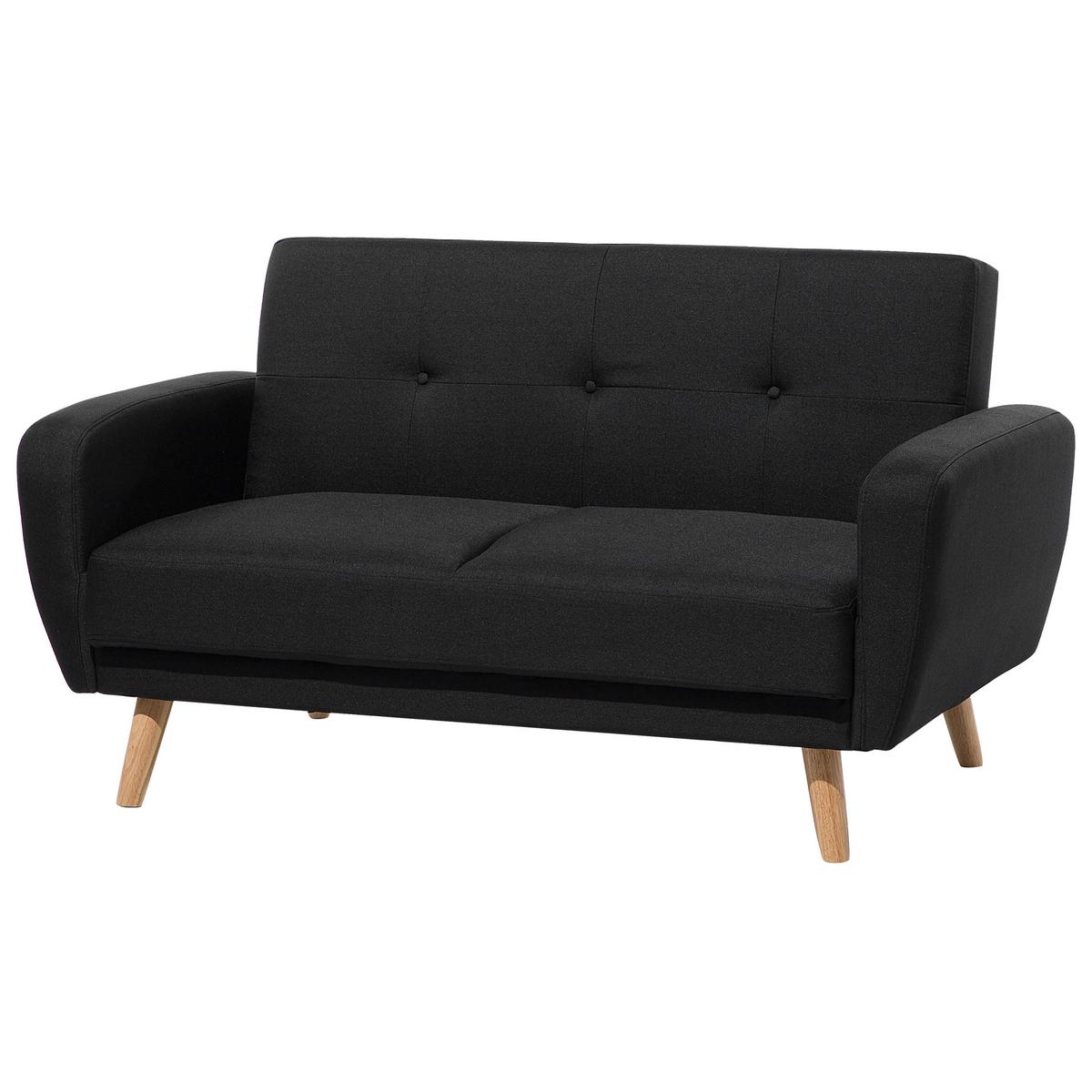 2-SITZER-SCHLAFSOFA Polyester Schwarz Florli - Schwarz, Textil (155/82/85cm) - Beliani