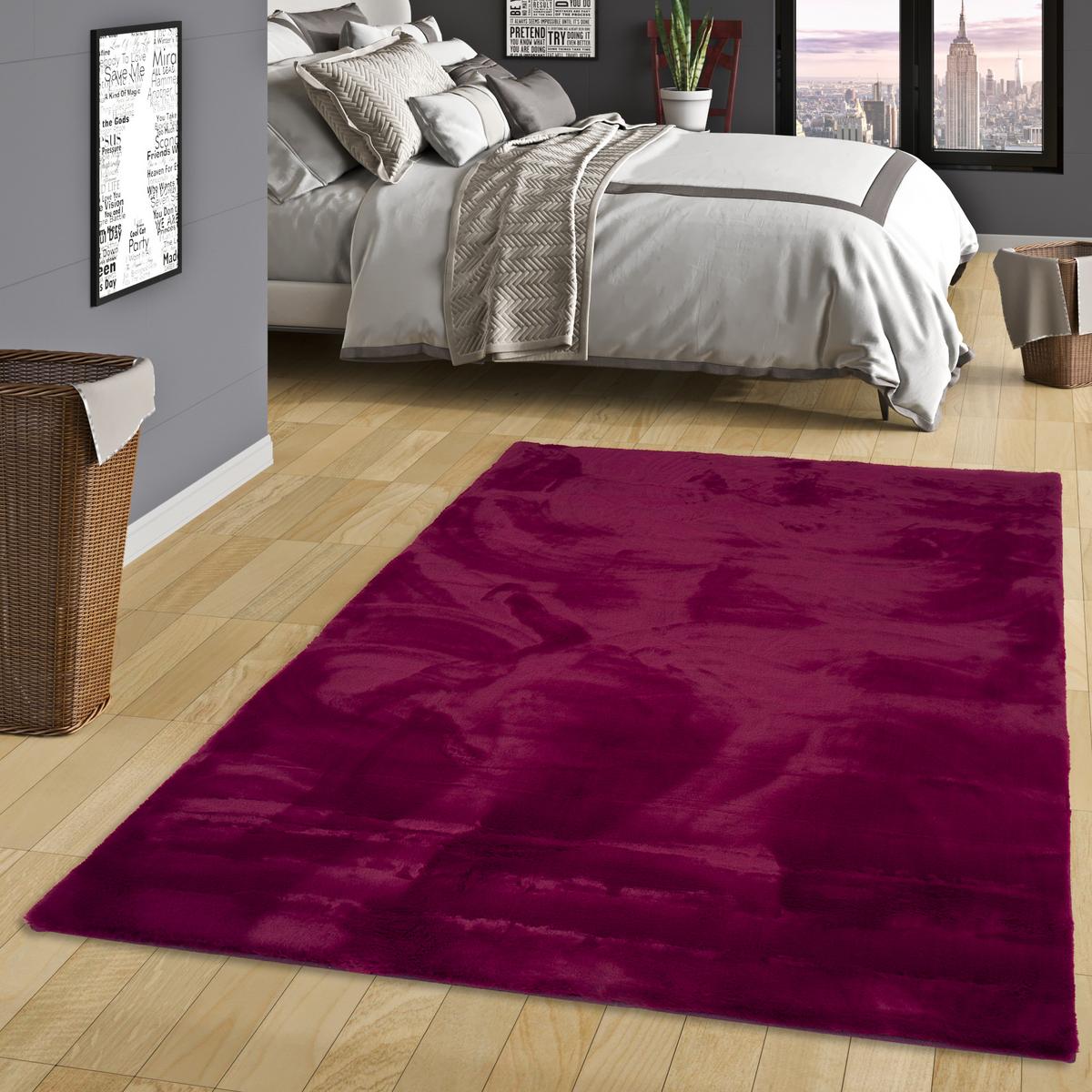 FELLTEPPICH LUXUS SUPER SOFT PLUSH - Brombeere, Textil (90/160cm) - Pergamon
