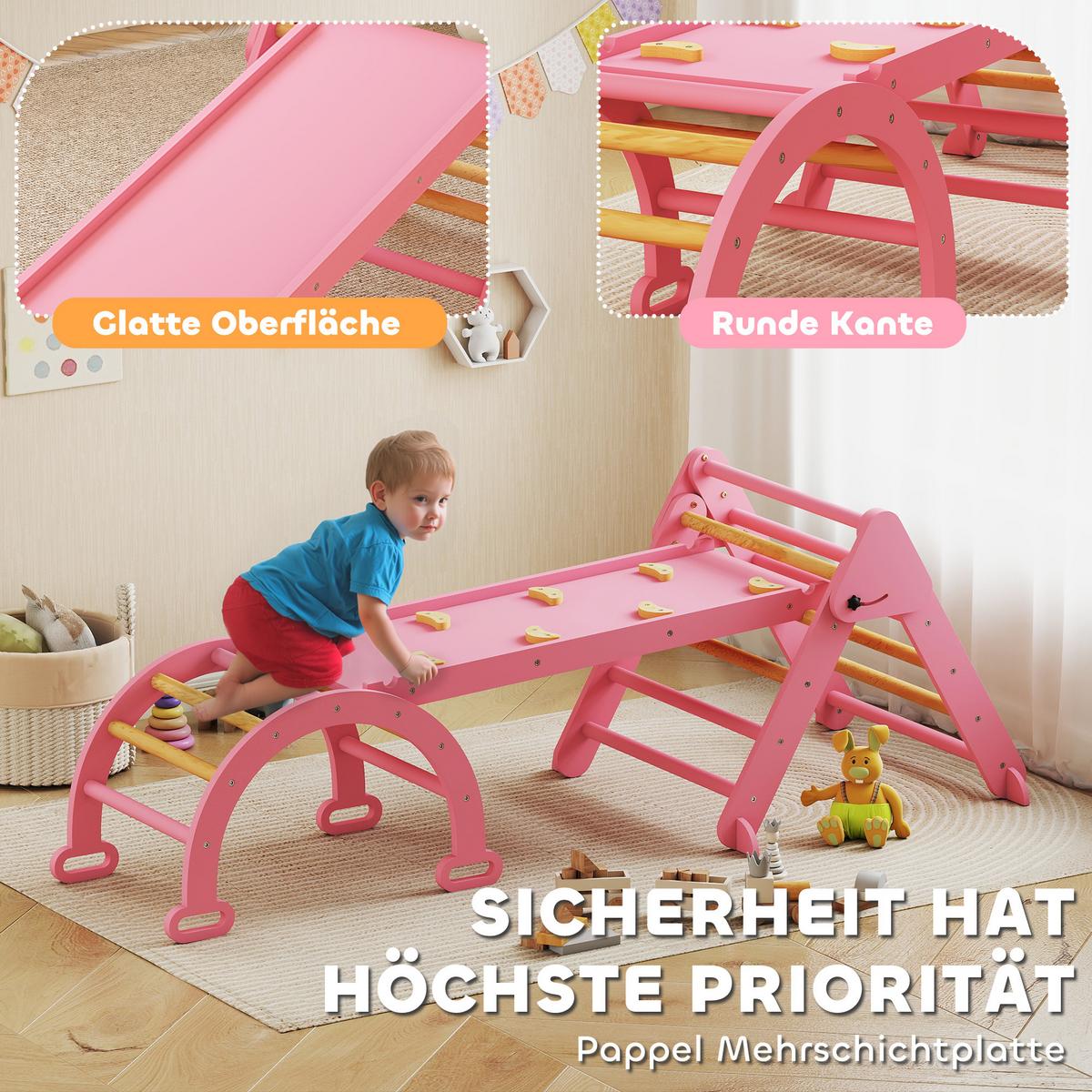 KLETTERGERÜST Pappelholz Kieferholz Rosa - Rosa, Holz (70/59/188cm) - AIYAPLAY