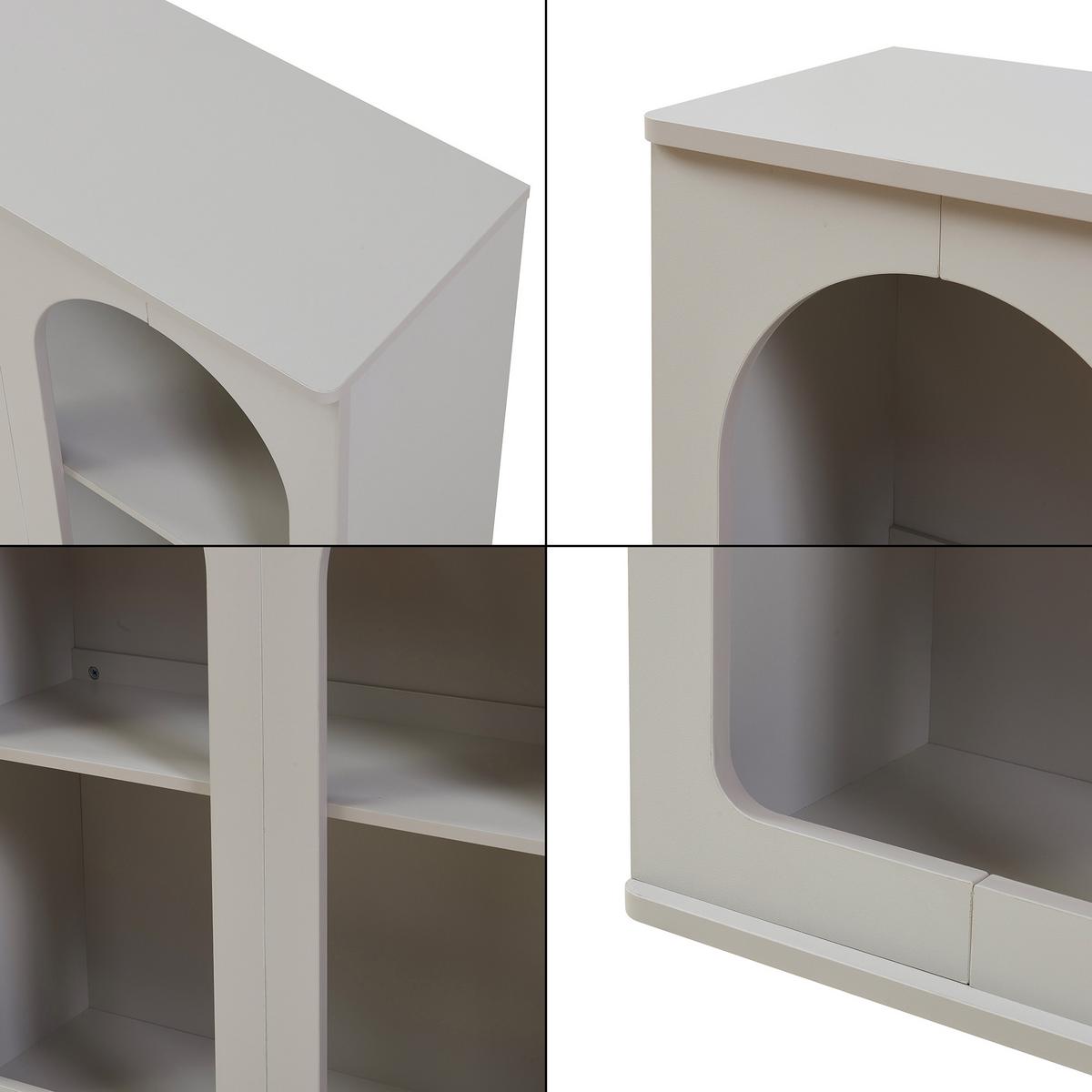 SIDEBOARD Trorhun - Grau, Holzwerkstoff (30/80/80cm) - [en.casa]