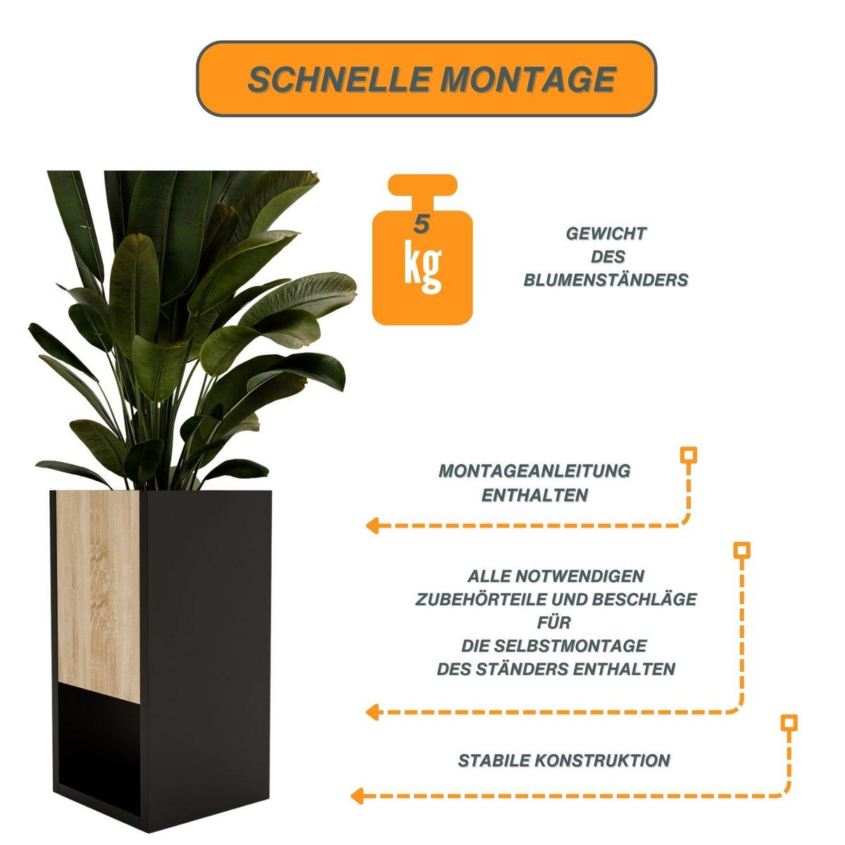BLUMENKASTEN - Sonoma Eiche, Holzwerkstoff (22.6/45/22.62cm) - RAUMHIRSCH FURNITURE