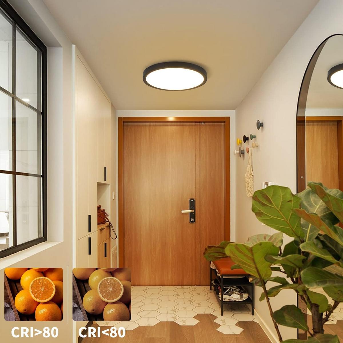 LED DECKENLEUCHTE Juliettara 23/23/2.4 cm - Schwarz, Kunststoff (23/23/2.4cm) - ZMH