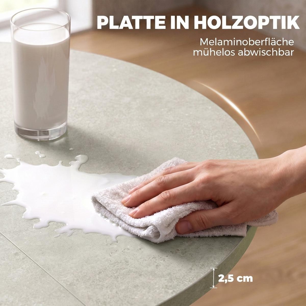 AUSZIEHBARER-ESSTISCH MDF Stahl Grau - Schwarz/Grau, Holzwerkstoff/Metall (135/100/75cm) - HOMCOM
