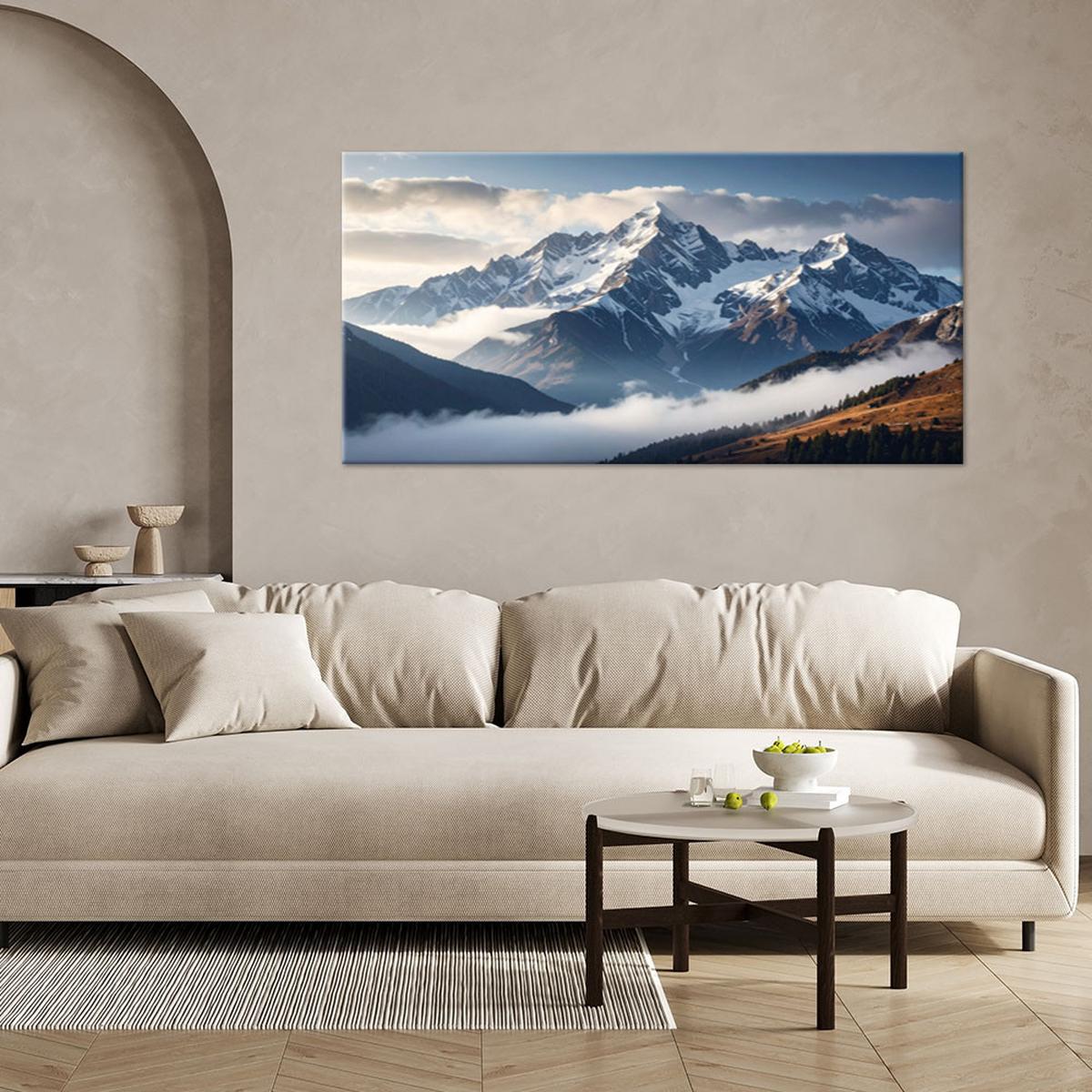 LEINWANDBILD Landschaften 100x50cm - Blau, Textil (100/50cm) - Feeby