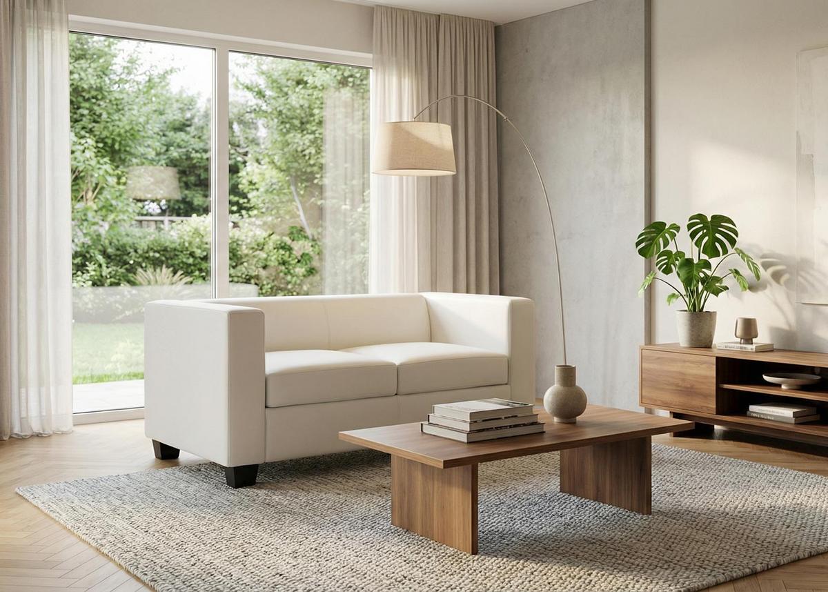 2-SITZER-SOFA Reinweiß - Weiß, Textil (137/70/75cm) - MCW