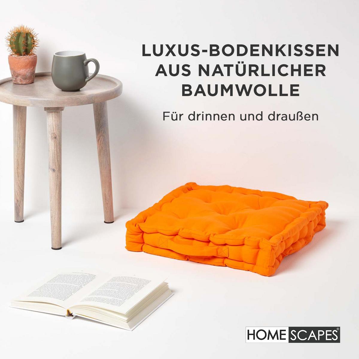 SITZKISSEN orange 50/50/10 cm – Bodenkissen unifarben - Orange, Textil (50/50/10cm) - Homescapes