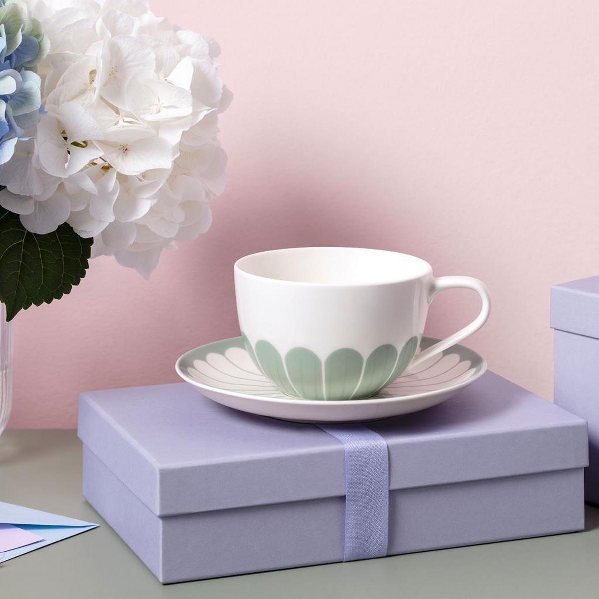 CAPPUCCINOUNTERTASSEN Fleur Couleur Vert ø 17,5 cm 6er Set - Grün, Keramik (17.5cm) - Villeroy & Boch