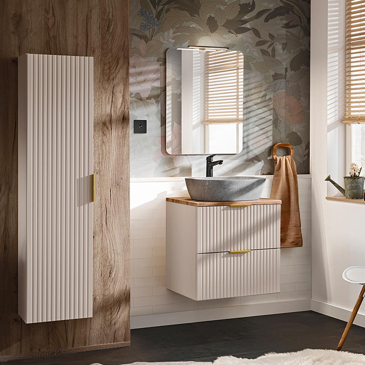 WASCHTISCH 60.6cm Adriel Beige - Beige/Grau, Holzwerkstoff (60.6/59/46cm) - Petits-meubles