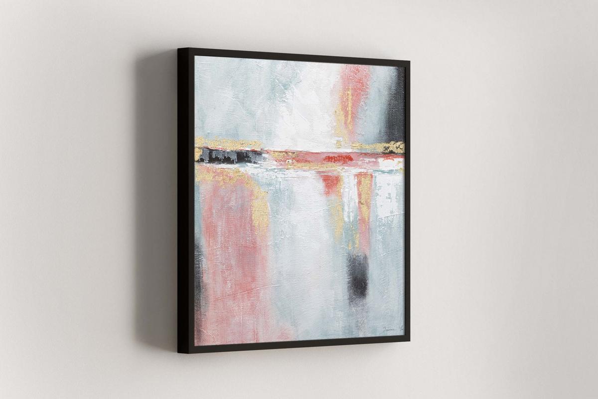 ACRYLBILD HANDGEMALT 80/80 cm - Pink, Holz/Textil (80/80cm) - KUNSTLOFT