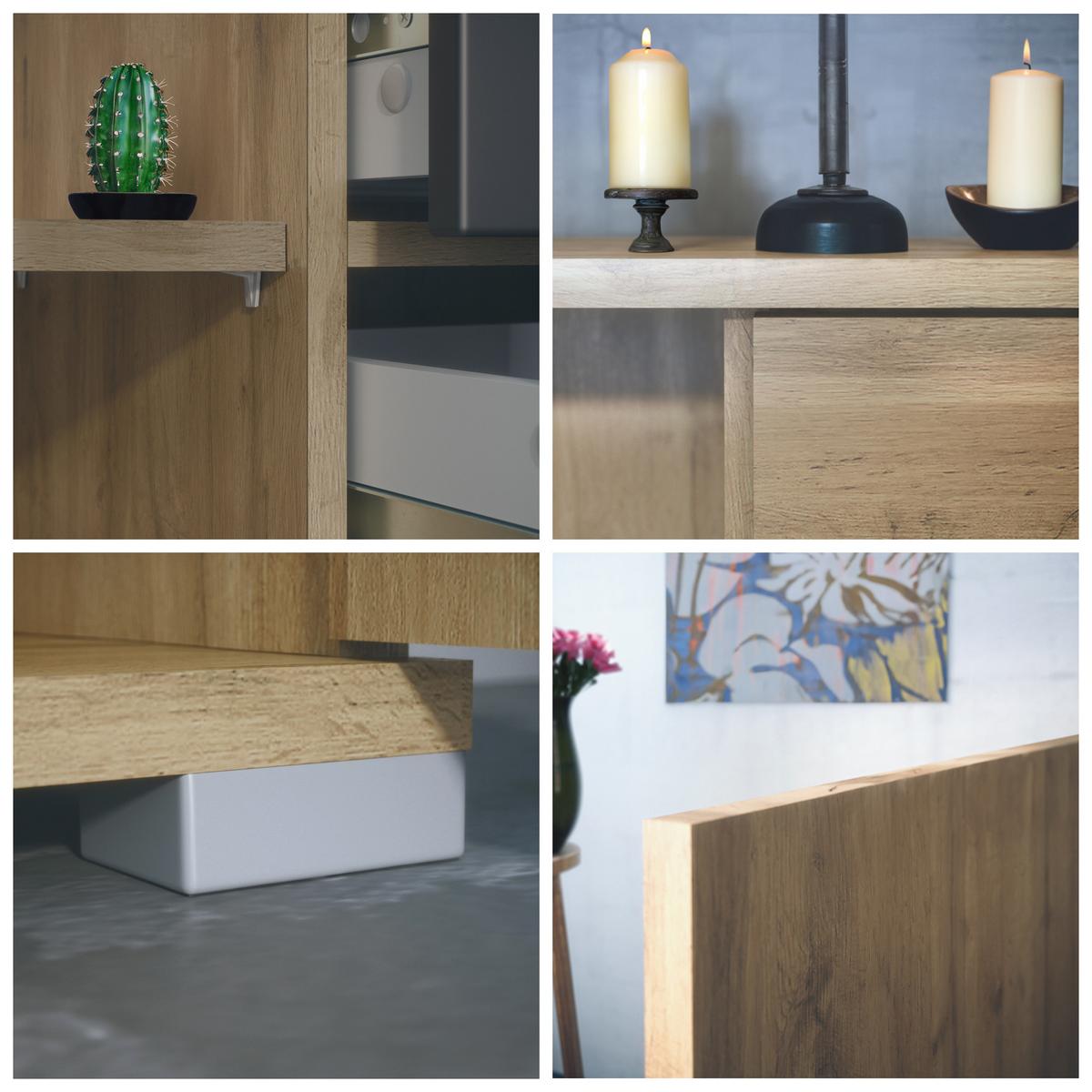 SIDEBOARD Santo Eiche Evoke - Eiche San Remo, Holzwerkstoff (166.5/75.5/35cm) - Vladon
