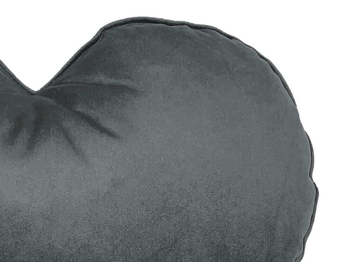 HERZKISSEN Samt&Sonders stein-grau 35x32 cm - Grau, Textil (34/32cm) - beties Heimtextil