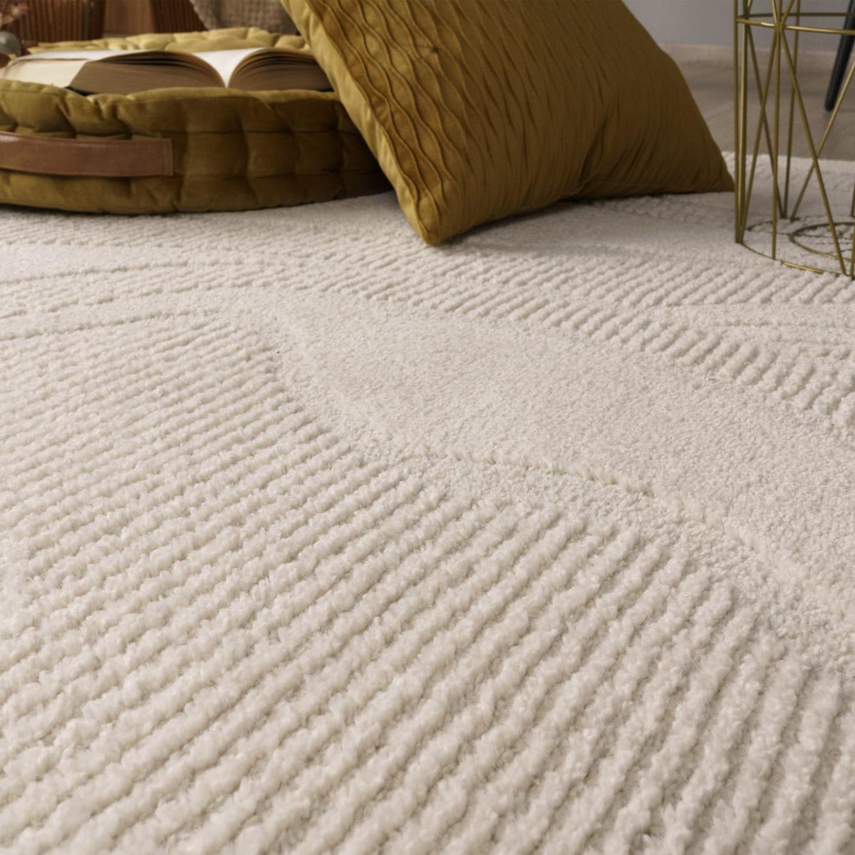 KURZFLORTEPPICH, einfarbig, aus Polypropylen, Florhöhe 14 mm, Creme, 80 x 150 cm - Beige, Textil (150/80cm) - KADIMA DESIGN