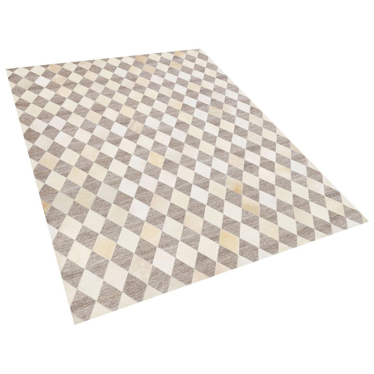 PATCHWORK-TEPPICH Seslice 230/160 cm - Beige, Fell (160/230cm) - Beliani