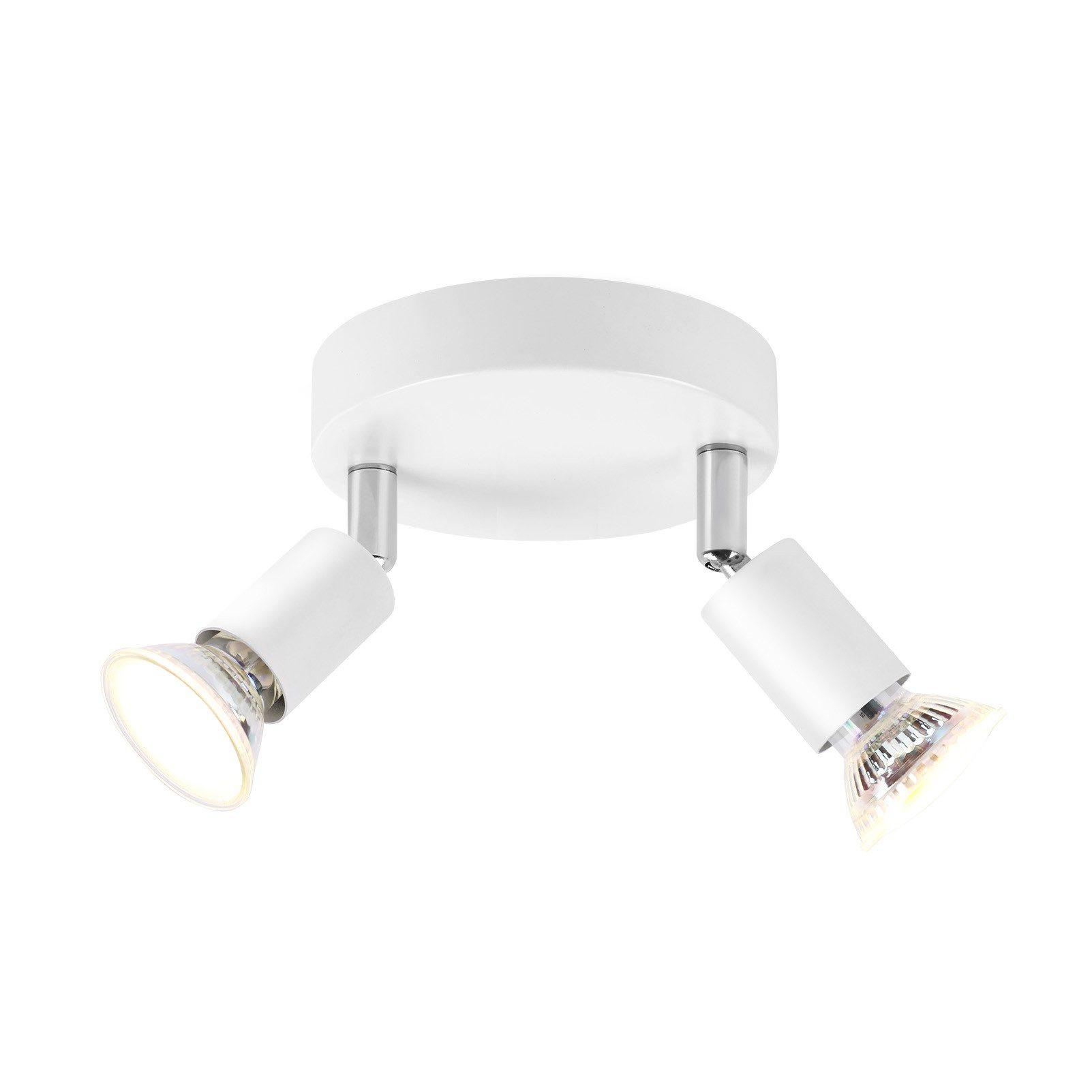 DECKENSTRAHLER Windsheim 2-flammig 12/12/10.4 cm - Weiß, Metall (12/12/10.4cm) - Nettlife