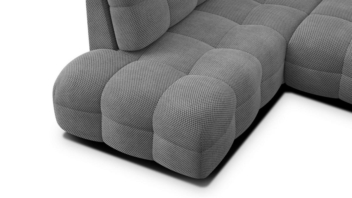 ECKSOFA MELLOW 5-Sitzer, grau - Schwarz/Grau, Holz/Textil (283/191cm) - Wozimo