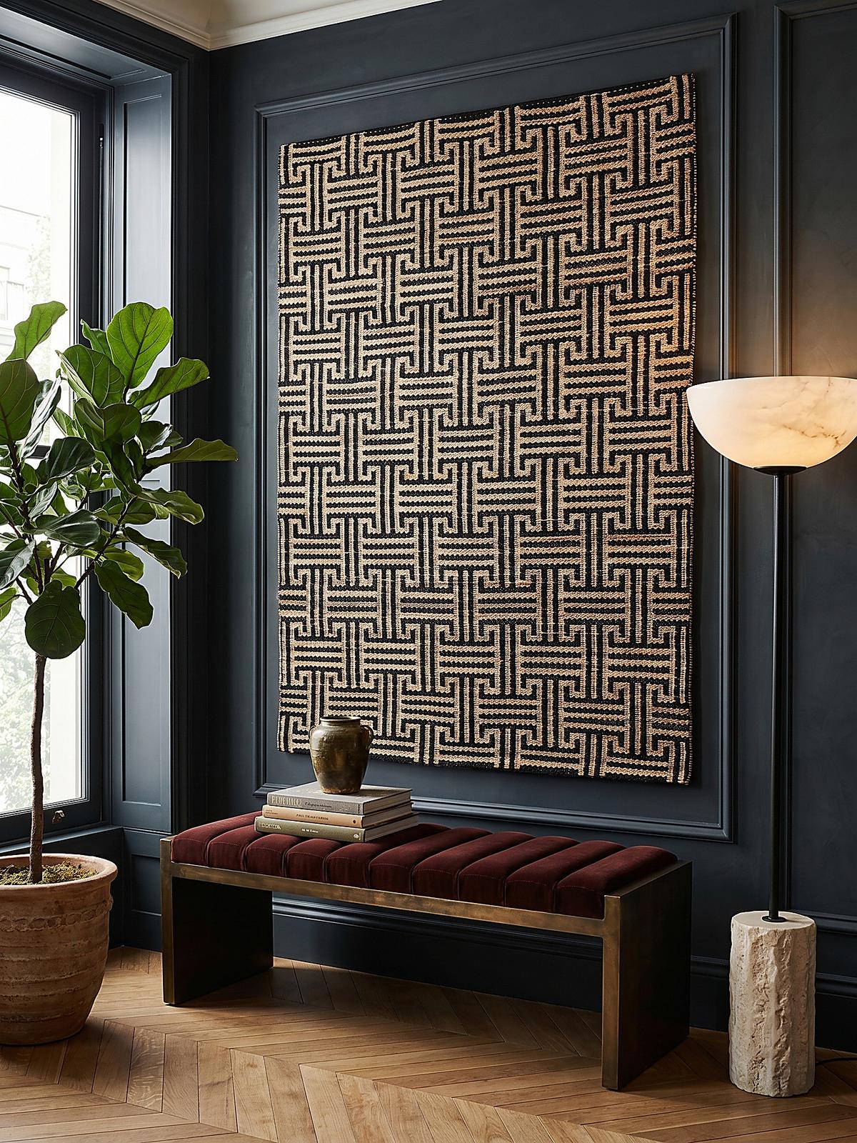JUTETEPPICH CROFT, geometrisch, Natur-Schwarz, 160 x 230 cm - Braun, Textil (230/160cm) - KADIMA DESIGN