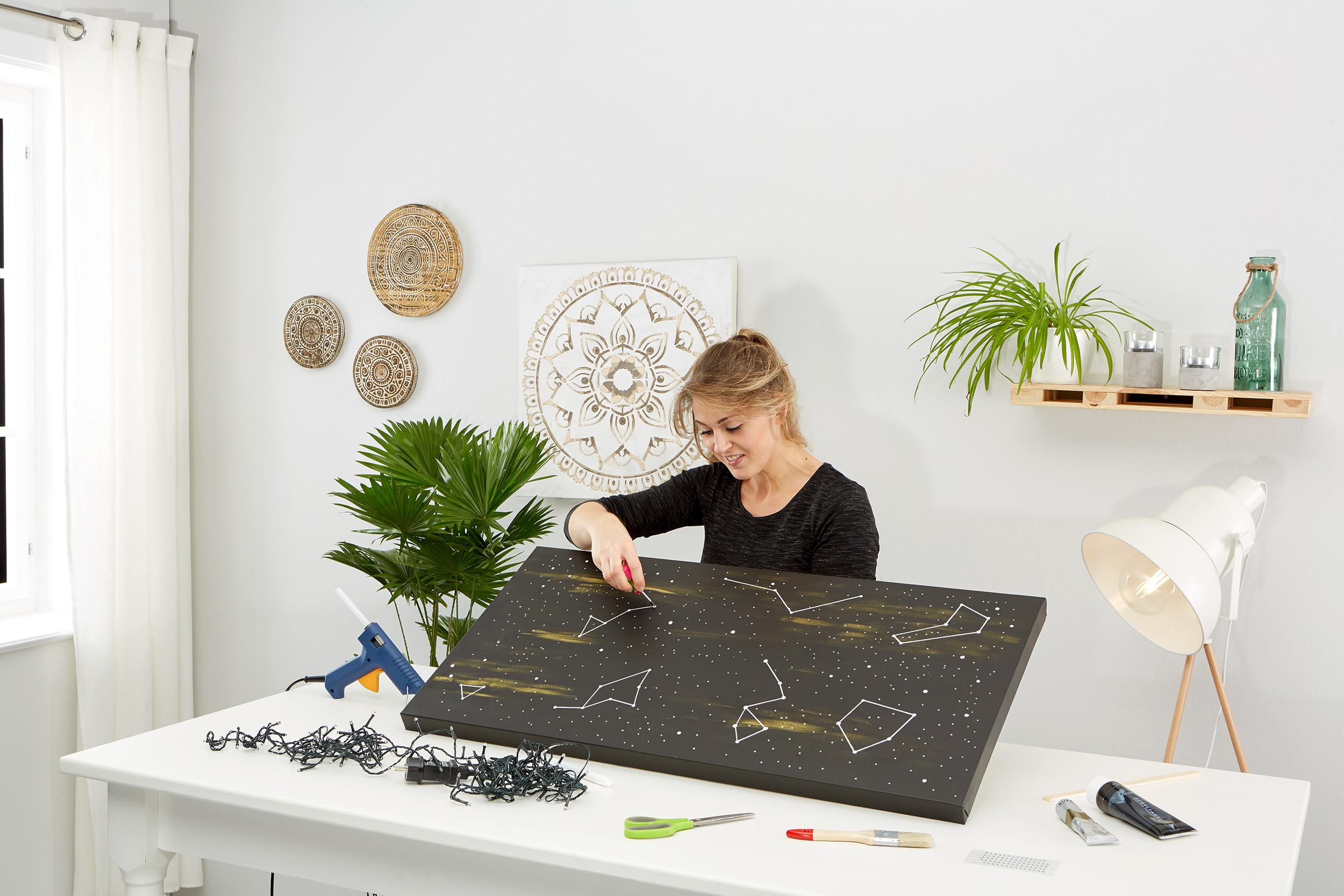 DIY csillagkép házilag készítés folyamata