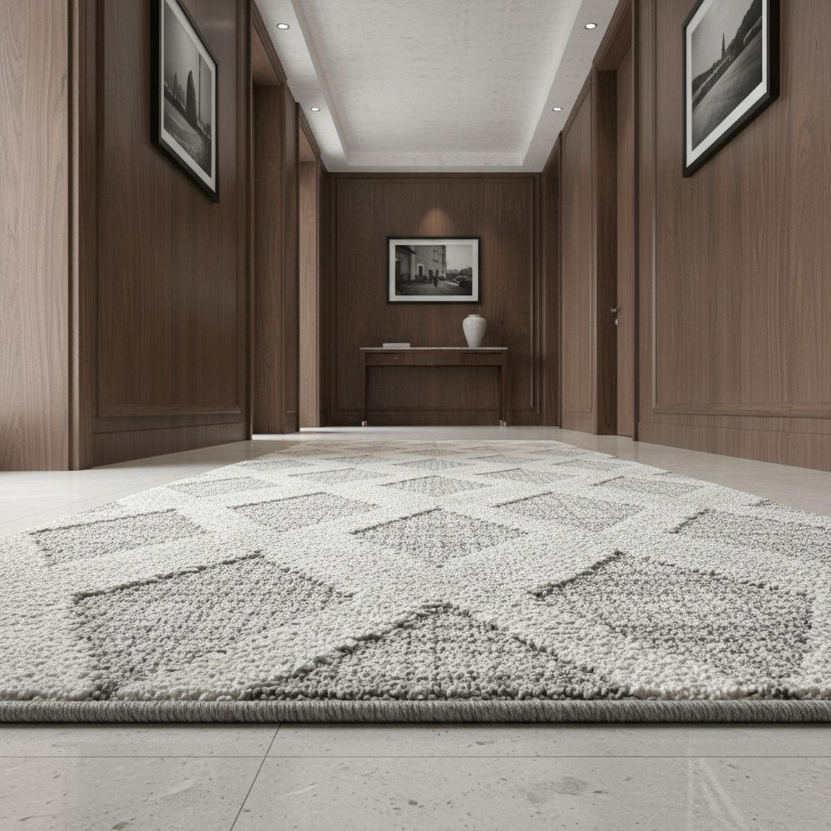 HOCHFLORTEPPICH EISACK, im Boho-Stil, Grau, 80 x 250 cm - Grau, Textil (250/80cm) - KADIMA DESIGN