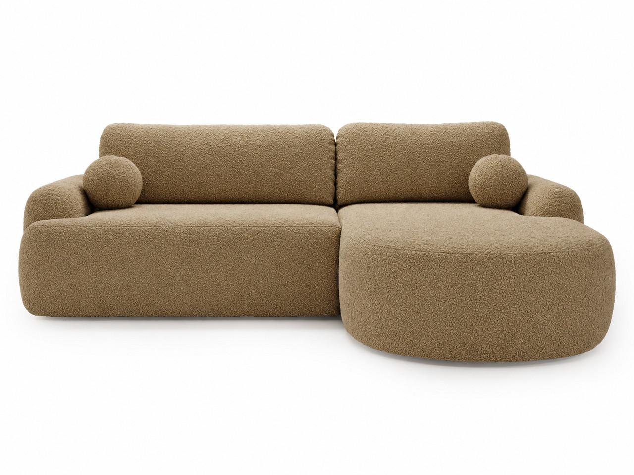 ECKSOFA Aurio Hellbraun Rechts - Hellbraun, Holz/Textil (261/177cm) - Graingold
