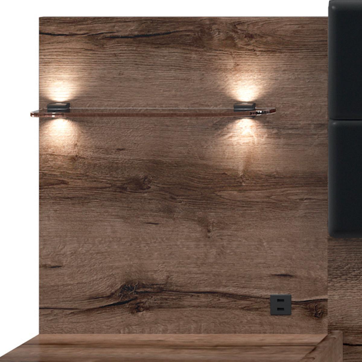 BOXBETT 180/200 Romane Holz und Schwarz - Braun, Holzwerkstoff (180/200cm) - Petits-meubles