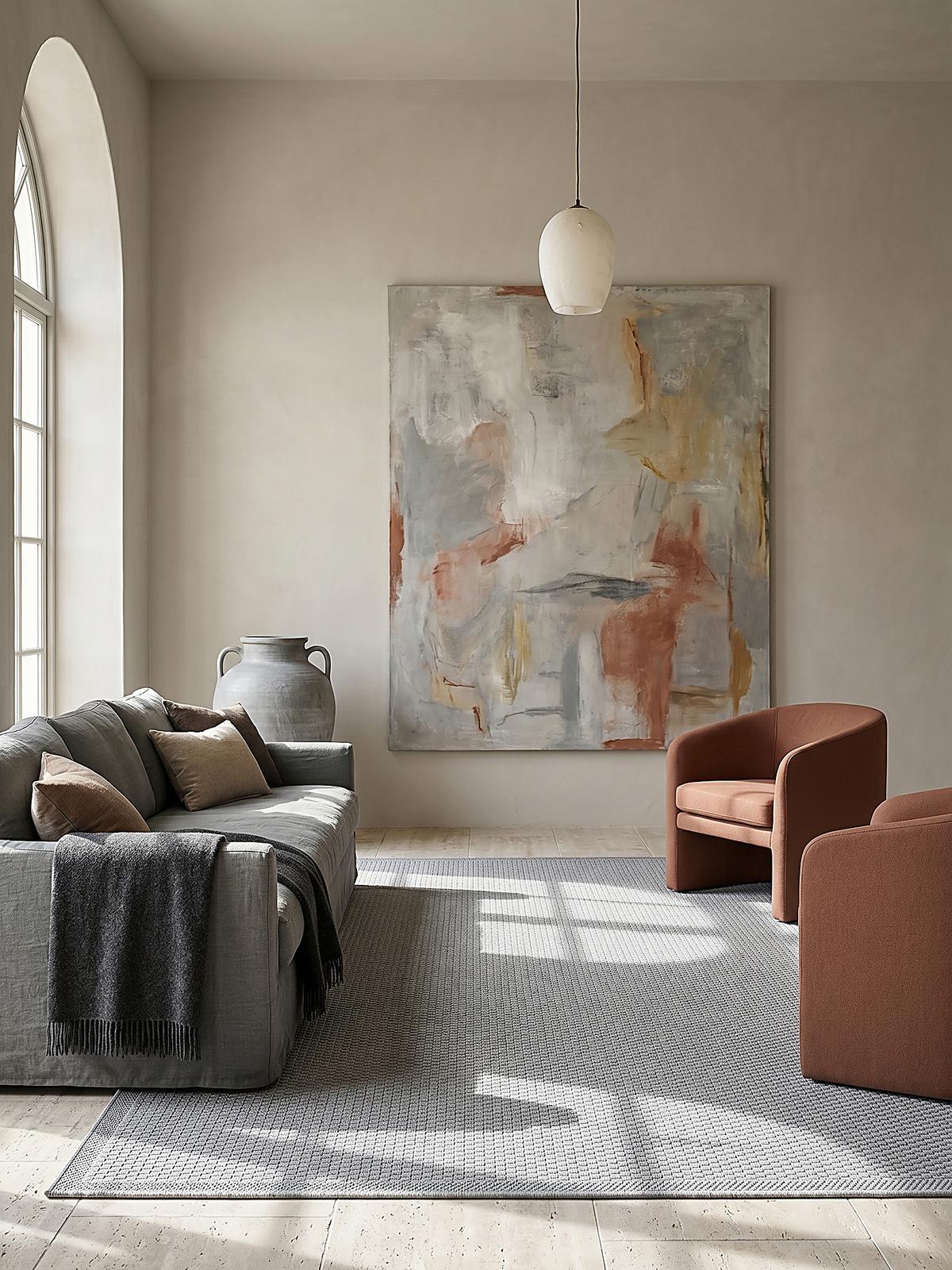 FLACHWEBTEPPICH Uni NURE Polypropylen Grau 160 x 220 cm - Grau, Textil (160/220cm) - KADIMA DESIGN