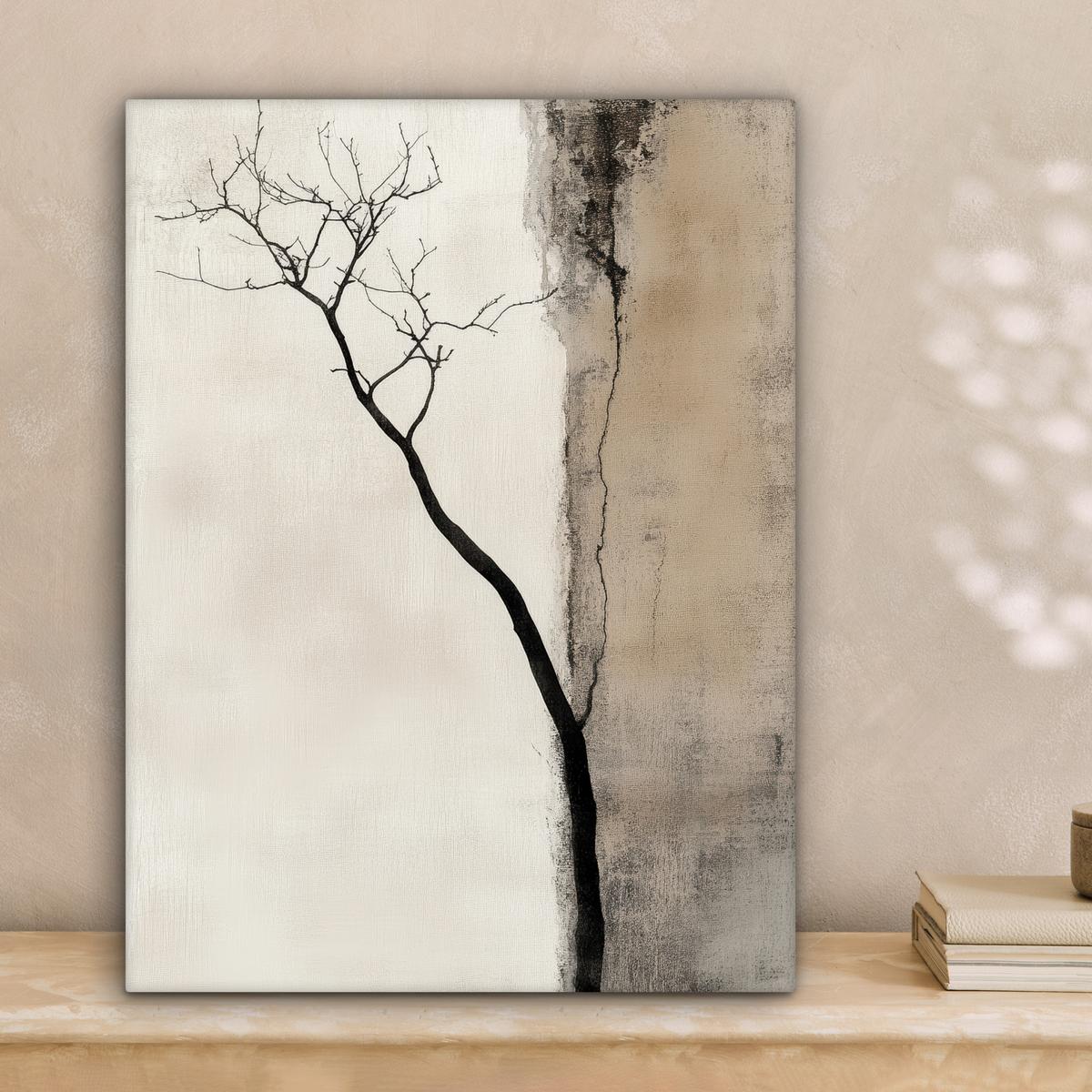 LEINWANDBILD Wabi sabi - Pflanze - Beige Room Decor 30x40 cm - Taupe, Textil (30/40cm) - MuchoWow