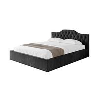 POLSTERBETT mit Bettkasten und Lattenrost, Bett mit Matratze H3/H4 - FALIO-V1 120x200 Schwarz - Schwarz, Holzwerkstoff/Textil (120/200cm) - ALTDECOR