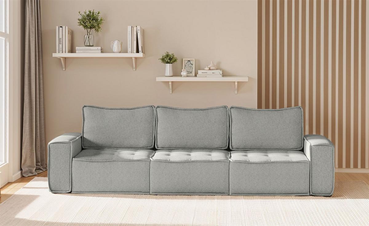 SOFA Sande In Alpine - Hellgrau, Holzwerkstoff/Textil (292/85/90cm) - Fun Möbel