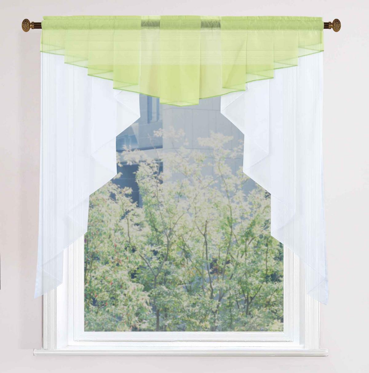 SCHEIBENGARDINE MEIßEN 100x100 cm Apfelgrün - Grün, Textil (100/100cm) - Gardinenbox