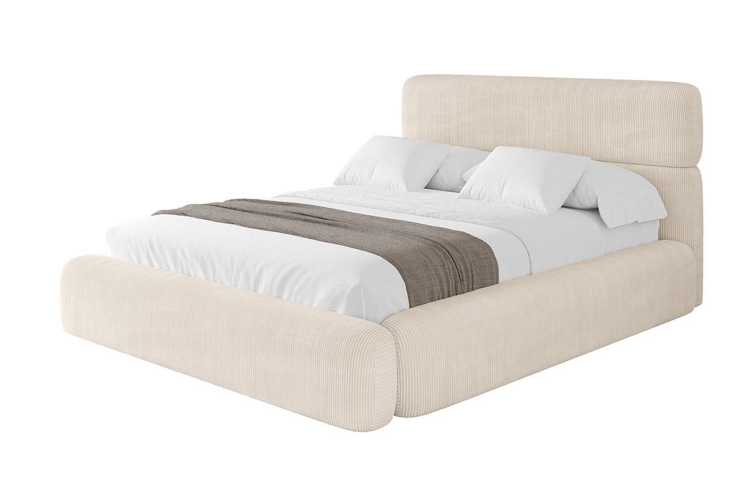 POLSTERBETT mit Bettkasten und Lattenrost, Bett mit Matratze H3/H4 - ENORA 180x200 Beige - Creme, Holzwerkstoff/Textil (180/200cm) - ALTDECOR