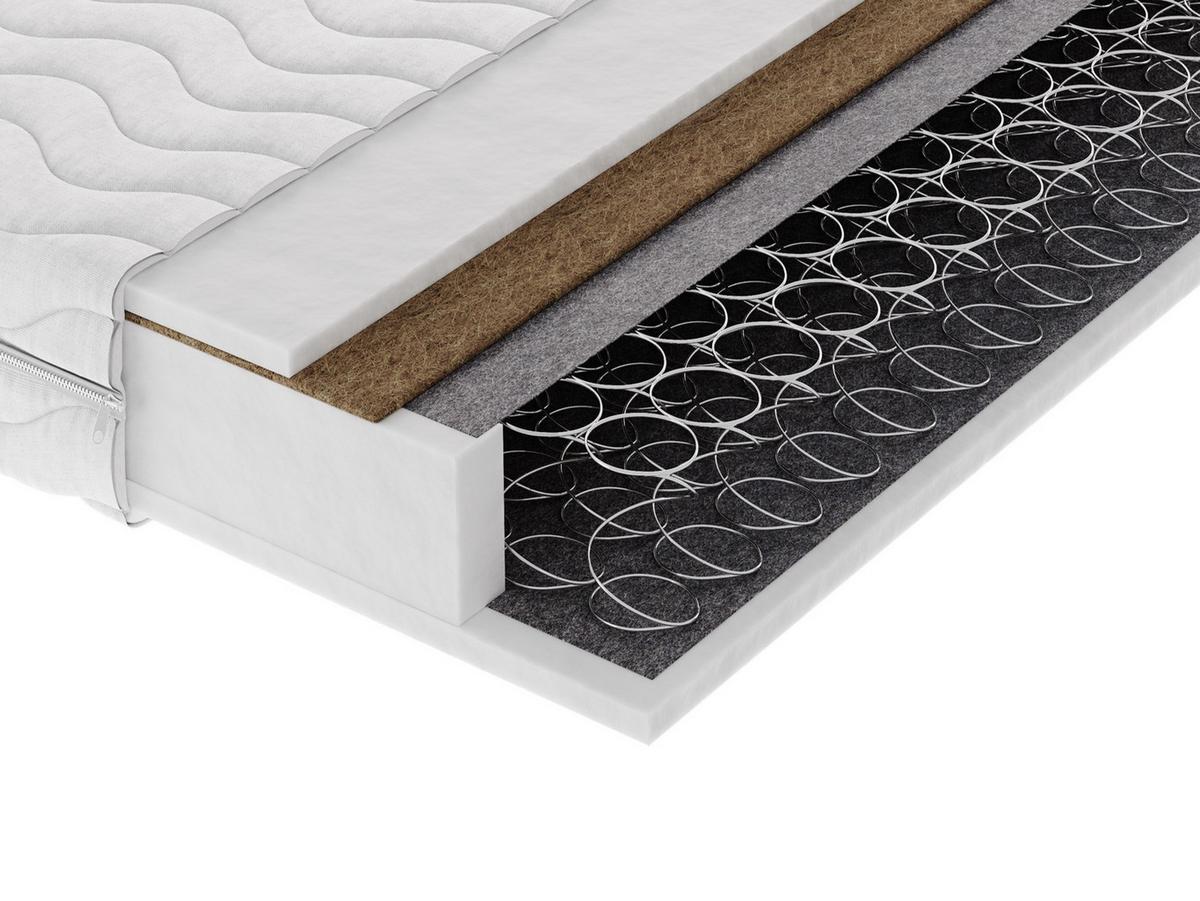 FEDERKERNMATRATZE ZENYA 200x200, H3/H4, Höhe ca.: 18 cm - Weiß, Textil (200/200cm) - MASSENO