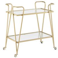 SERVIERWAGEN Metall Gold Noti - Transparent/Goldfarben, Metall (76/83/45cm) - Beliani