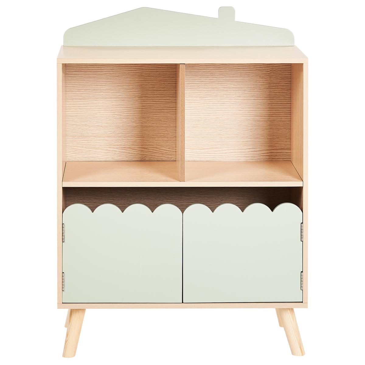 REGAL 86 cm Hellgrün Lackey - Braun/Grün, Holzwerkstoff (60/86/30cm) - Beliani