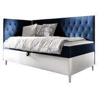 BOXBETT Filip Junior 3, Seite zum Öffnen des Bettkastens: Links - H3 - Blau/Weiß, Holz (90/200cm) - MIRJAN24