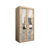 SCHWEBETÜRENSCHRANK 200/100/62 2-türig - Silberfarben/Sonoma Eiche, Holz/Kunststoff (100/200/62cm) - MÖBEL KRYSPOL