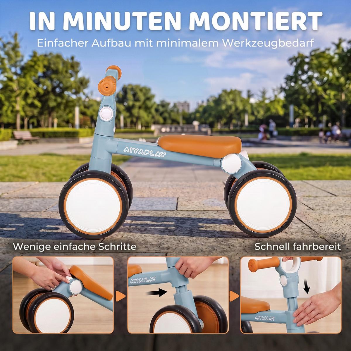 KINDERLAUFRAD Aluminiumlegierung EVA Blau - Blau, Metall (57/28.5/40cm) - AIYAPLAY