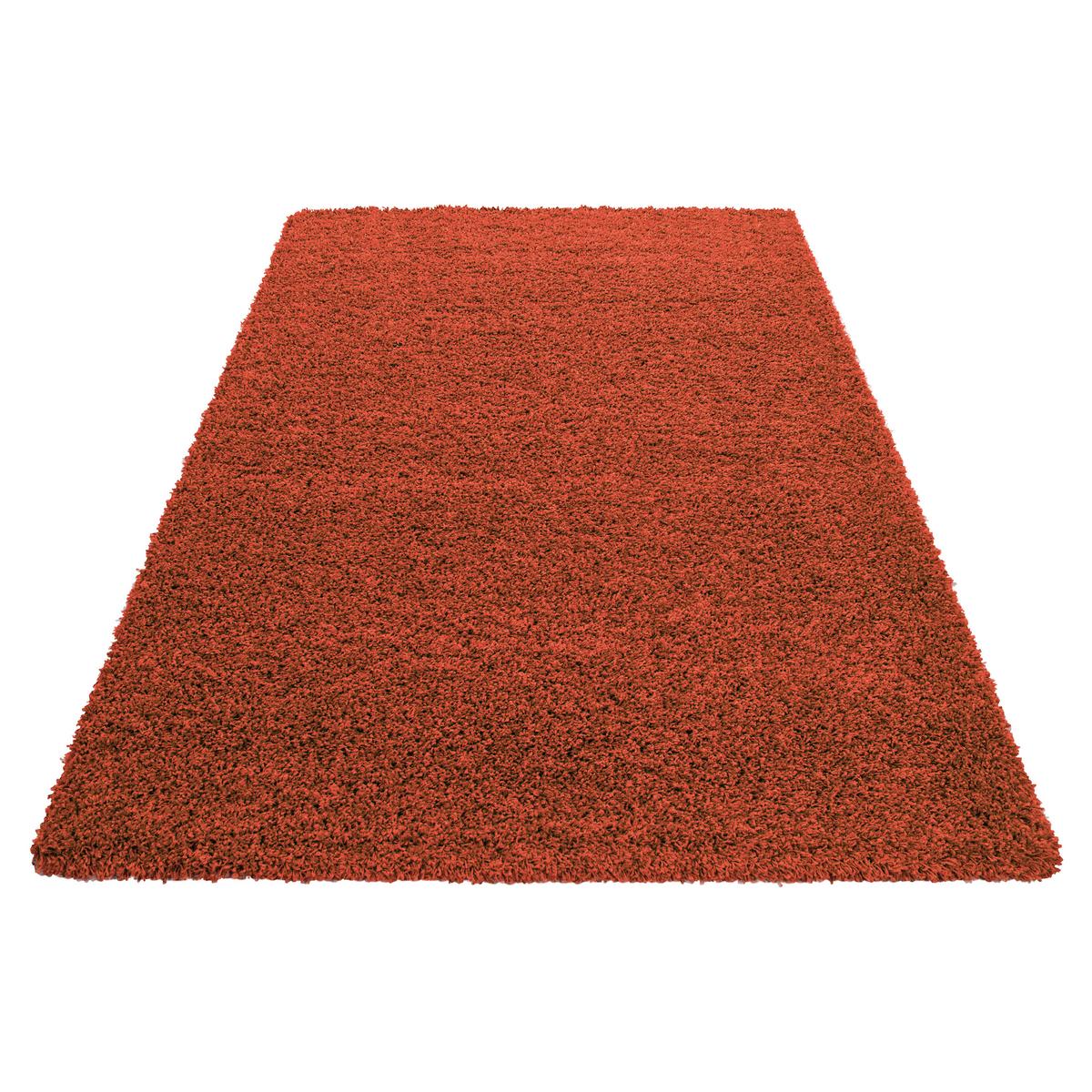 HOCHFLORTEPPICH RHEIN, einfarbig, Terrakotta, 200 x 290 cm - Orange, Textil (200/290cm) - KADIMA DESIGN