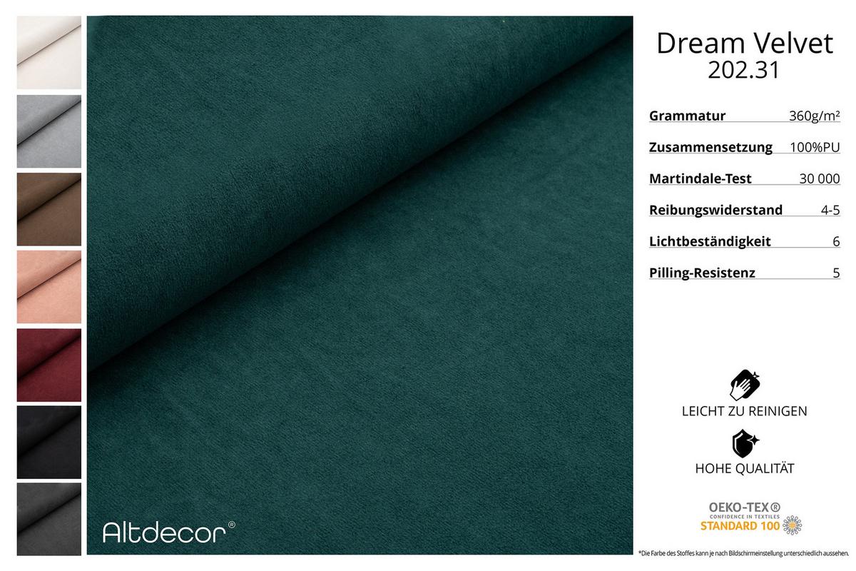WOHNLANDSCHAFT IREA-U2-v2 - 386x165x80 cm Grün - Dunkelgrün, Holzwerkstoff/Textil (386/80/165cm) - ALTDECOR
