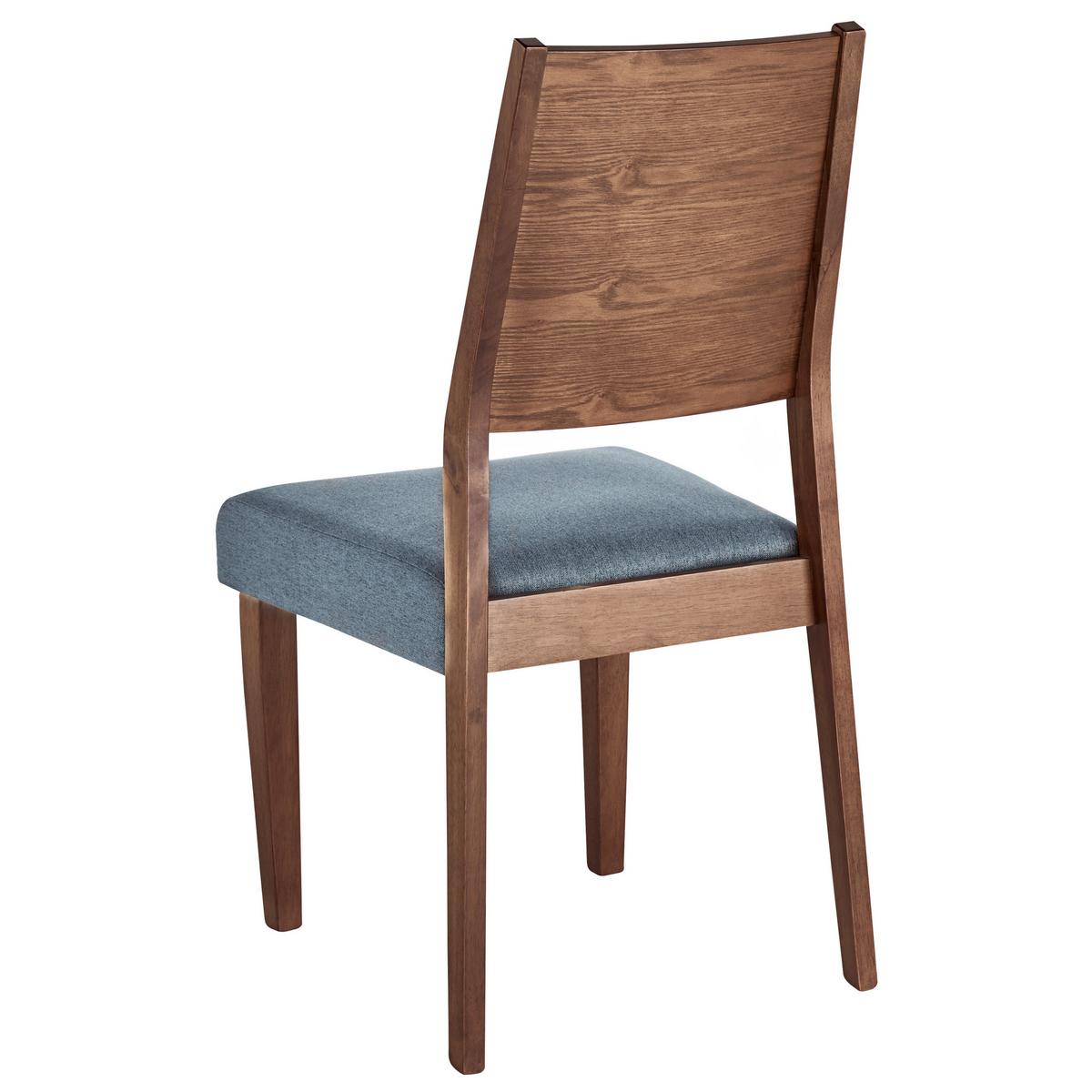 ESSZIMMERSTUHL 2er-Set Gummibaumholz Dunkler Holzfarbton Elmira - Dunkelbraun, Holz/Textil (48/94/43cm) - Beliani