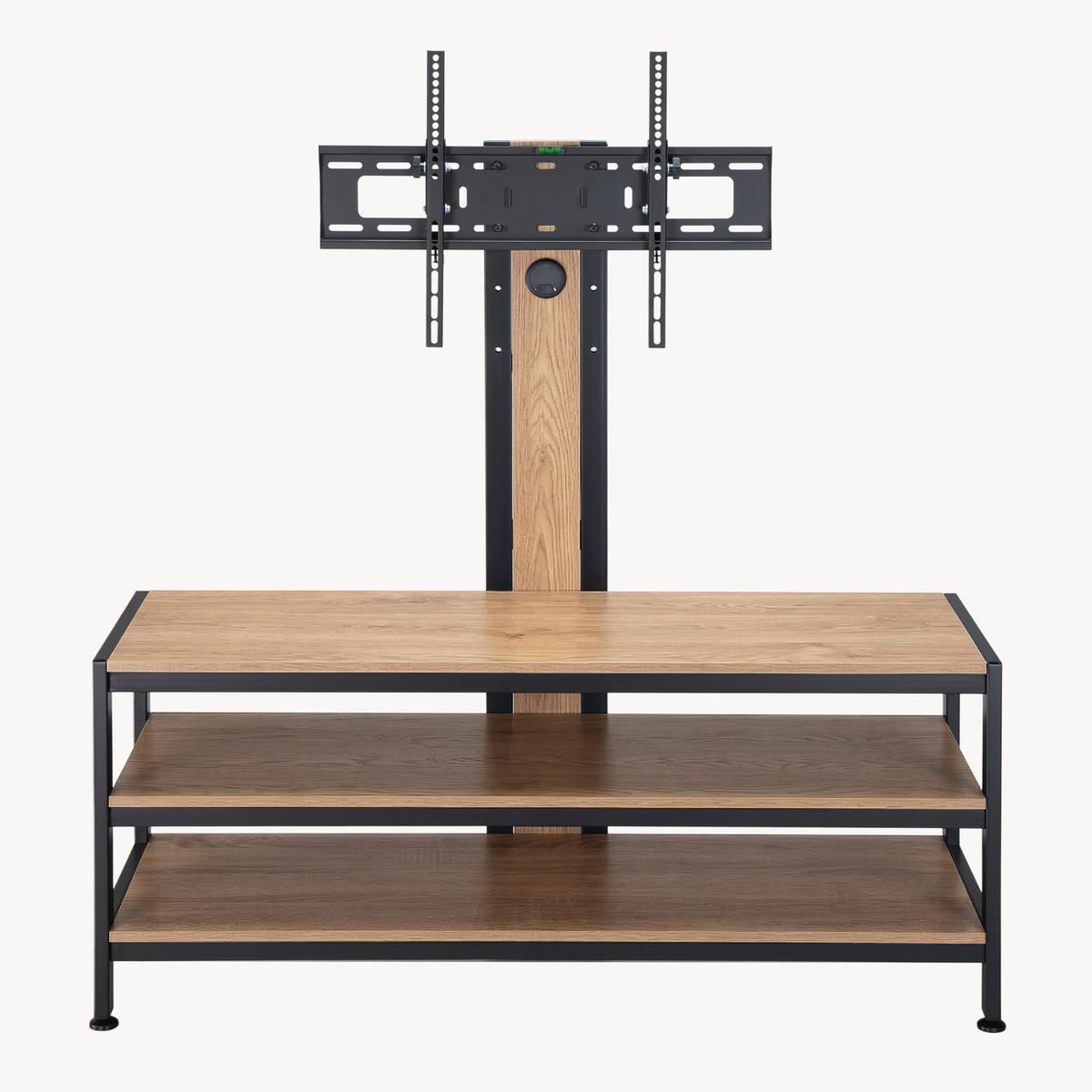 TV-HALTERUNG Stockholm - Eichefarben/Schwarz, Holzwerkstoff/Metall (120/108/40cm) - pro.tec