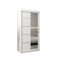 SCHWEBETÜRENSCHRANK 200/100/62 2-türig - Silberfarben/Weiß, Holz/Kunststoff (100/200/62cm) - MÖBEL KRYSPOL