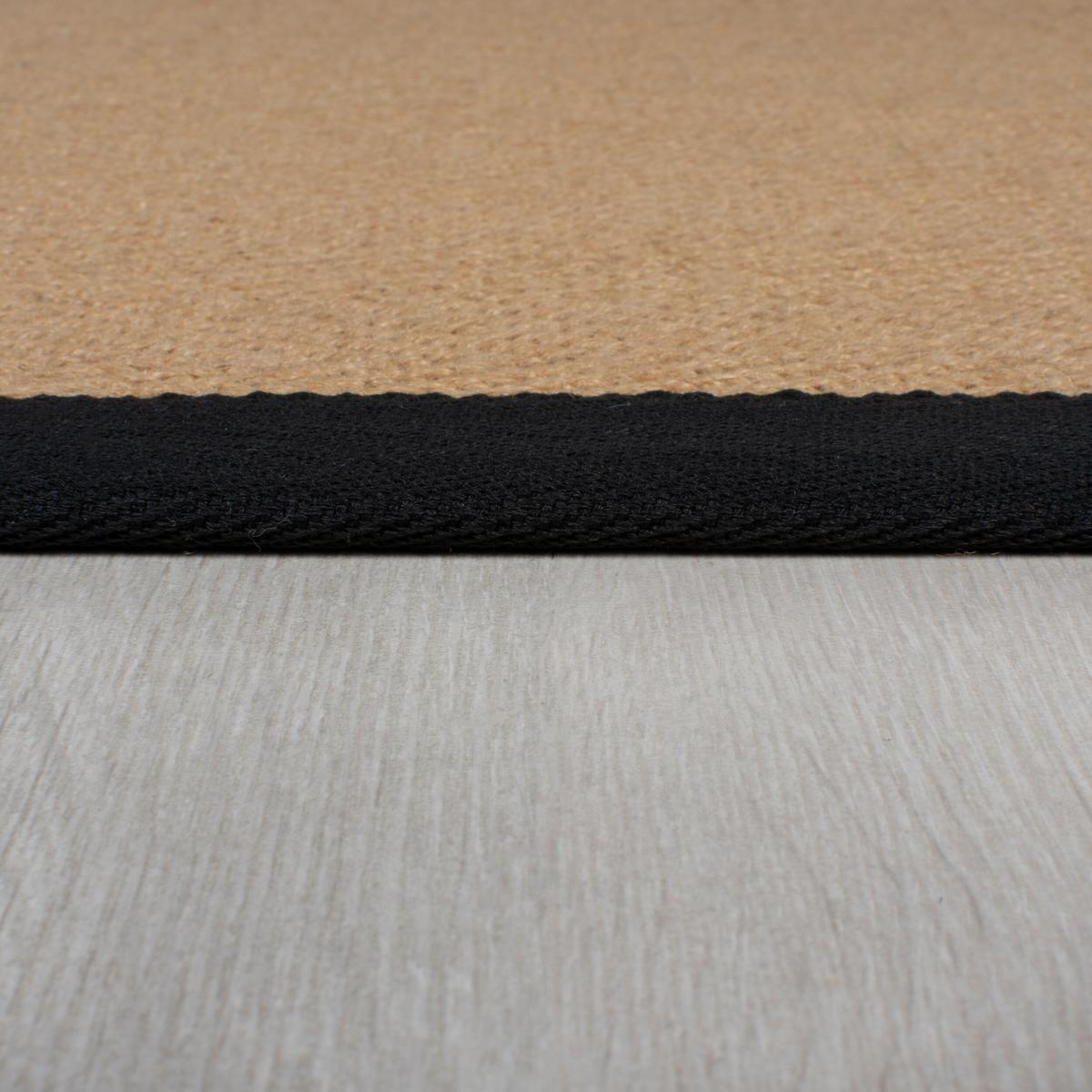 JUTETEPPICH TRENT, geometrisch, Braun-Schwarz, 60 x 800 cm - Schwarz/Naturfarben, Textil (800/60cm) - KADIMA DESIGN