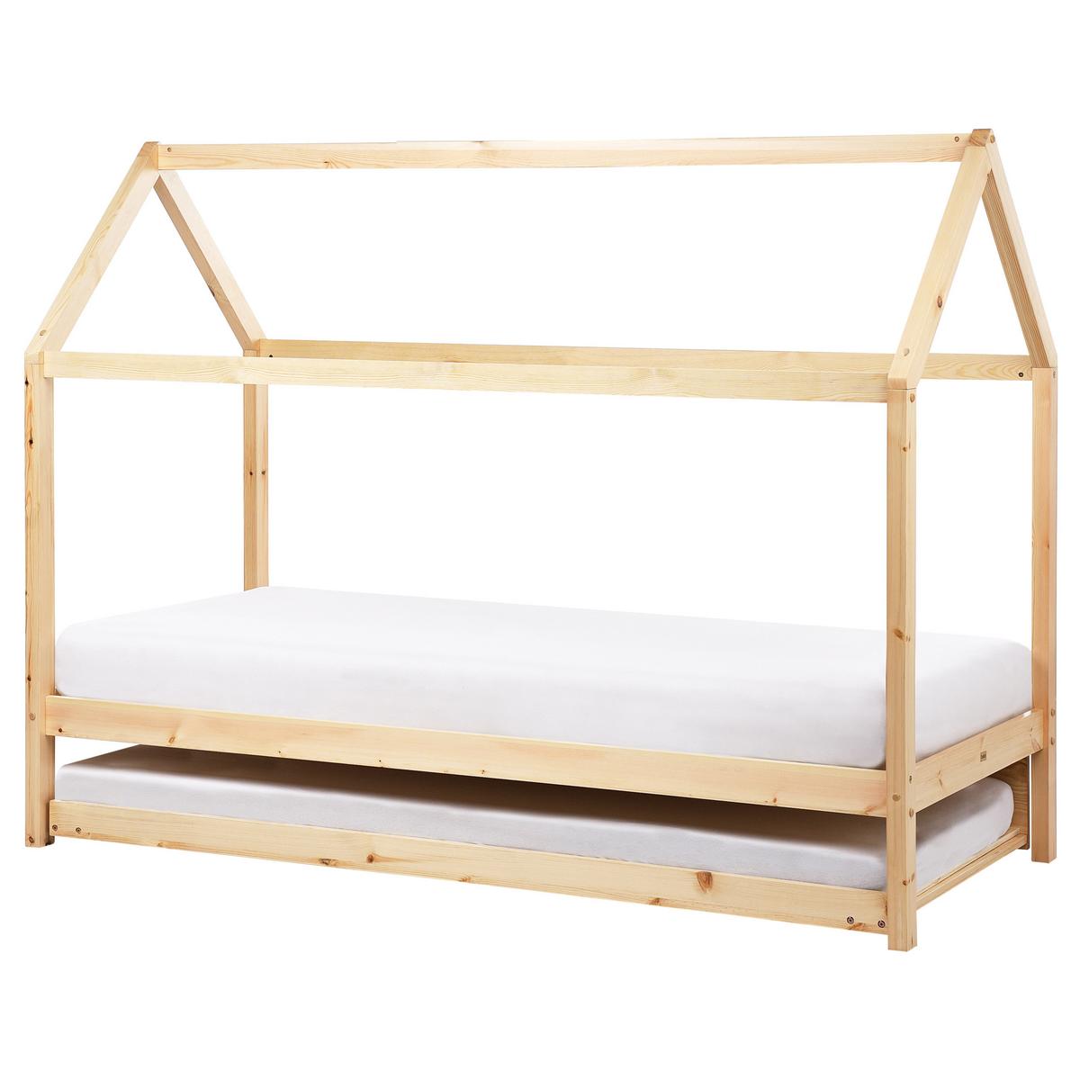 KINDERBETT 90x200 cm Heller Holzfarbton Crillon - Hellbraun, Holz (90/200cm) - Beliani