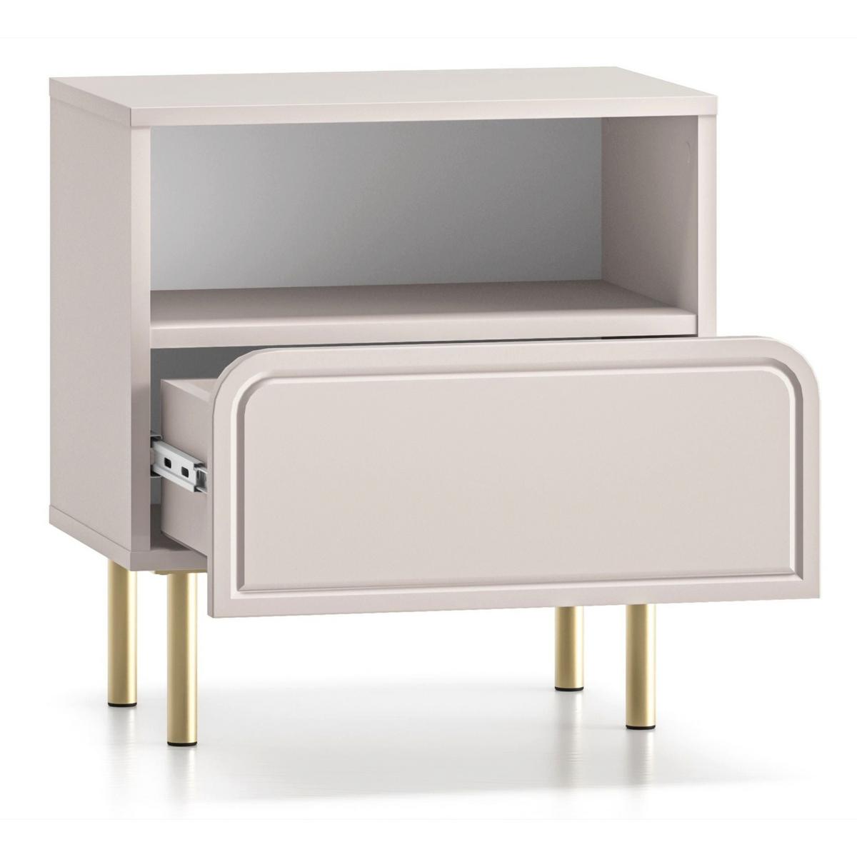 NACHTTISCH Loppa Kaschmirbeige 50 cm - Taupe/Beige, Holzwerkstoff (50/53/32.2cm) - Selsey