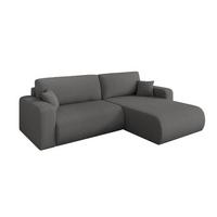 ECKSOFA mit Schlaffunktion Ottomane Rechts BERY-L 276x193x88 Grau Bouclé - Schieferfarben/Schwarz, Holzwerkstoff/Kunststoff (276/193cm) - ALTDECOR