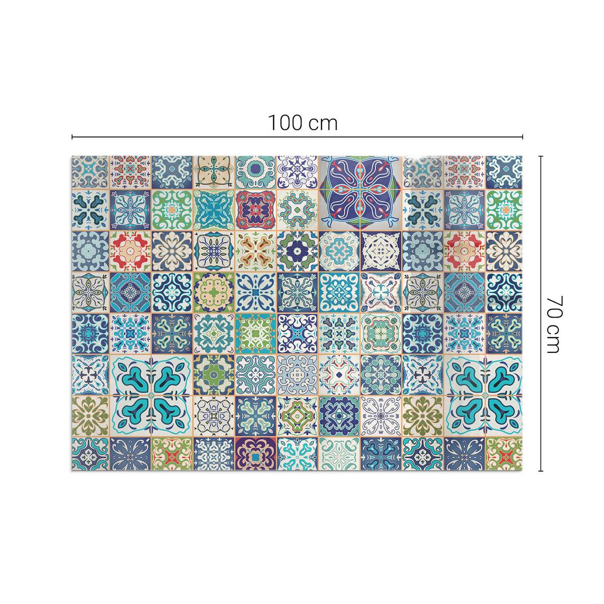 GLASPLATTE für Kamin 100x70 cm - Blau, Glas (100/70/0.4cm) - TULUP