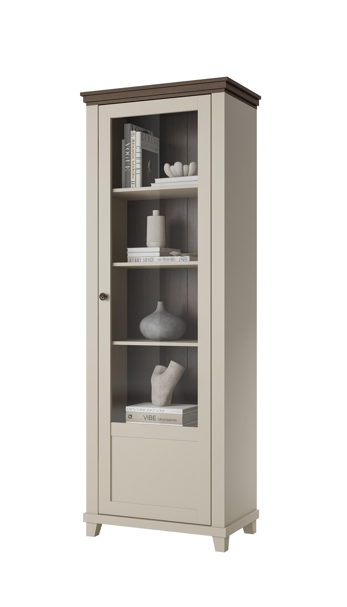 VITRINE EVANDRO 200 / 71 cm in Beige - Beige, Holzwerkstoff (71/200/42cm) - MASSENO