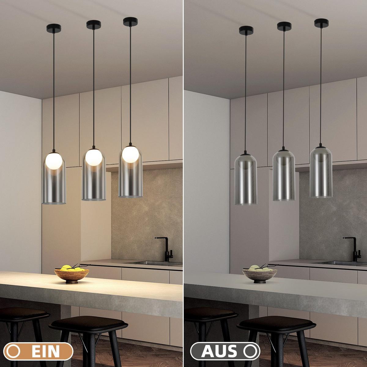 PENDELLEUCHTE Margolis 8/8/145.5 cm - Schwarz, Metall (8/8/145.5cm) - Nettlife