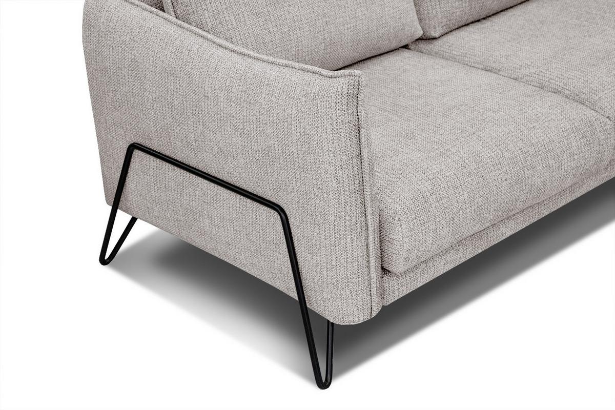 ECKSOFA HOSTEN 4-Sitzer, beige - Beige/Schwarz, Holzwerkstoff/Textil (158/269cm) - Wozimo